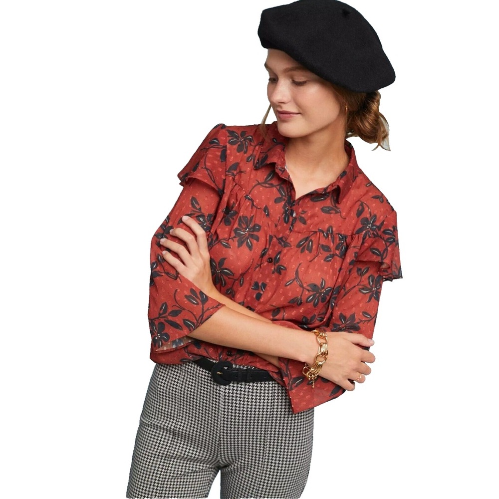 Floral Red Women's Top